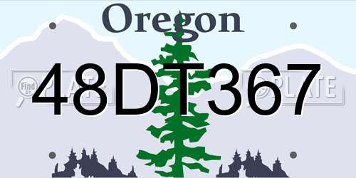 48DT367 Oregon License Plate