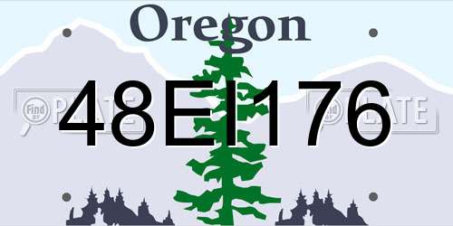 48EI176 Oregon License Plate