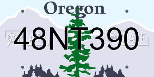 48NT390 Oregon License Plate