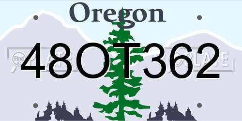 48OT362 Oregon License Plate
