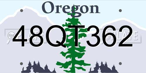 48QT362 Oregon License Plate