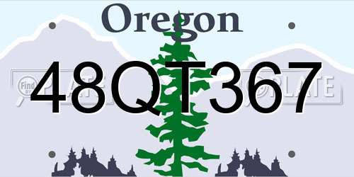 48QT367 Oregon License Plate