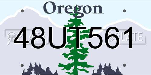 48UT561 Oregon License Plate
