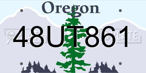 48UT861 Oregon License Plate