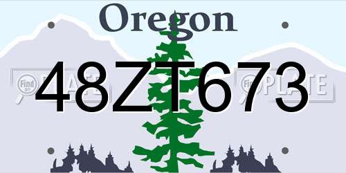 48ZT673 Oregon License Plate