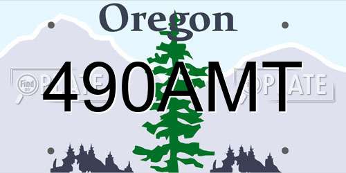 490AMT Oregon License Plate