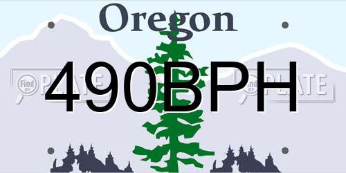 490BPH Oregon License Plate