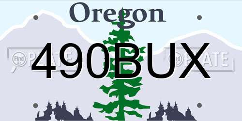490BUX Oregon License Plate