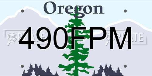 490FPM Oregon License Plate