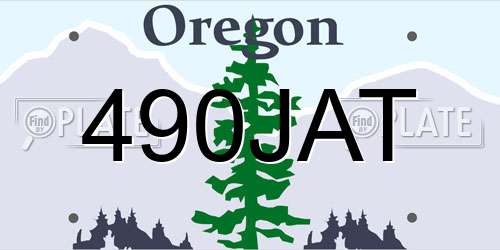490JAT Oregon License Plate