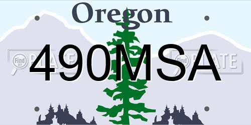 490MSA Oregon License Plate