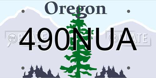 490NUA Oregon License Plate