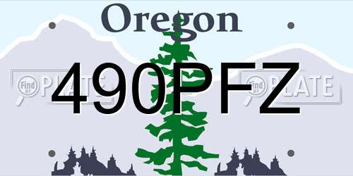 490PFZ Oregon License Plate