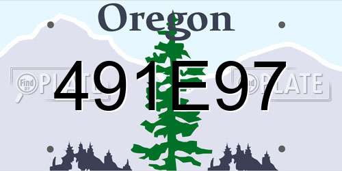 491E97 Oregon License Plate