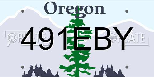 491EBY Oregon License Plate