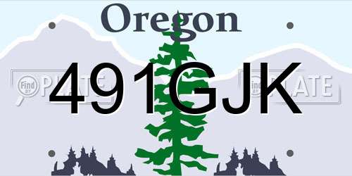 491GJK Oregon License Plate