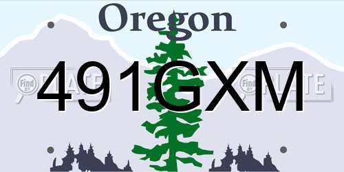 491GXM Oregon License Plate