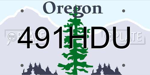 491HDU Oregon License Plate