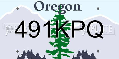 491KPQ Oregon License Plate