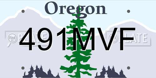 491MVF Oregon License Plate