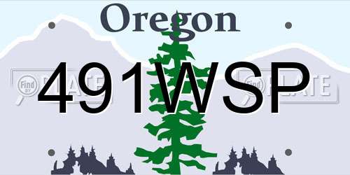 491WSP Oregon License Plate