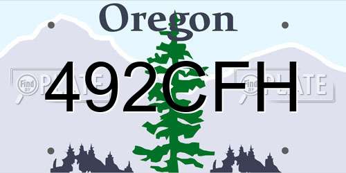 492CFH Oregon License Plate
