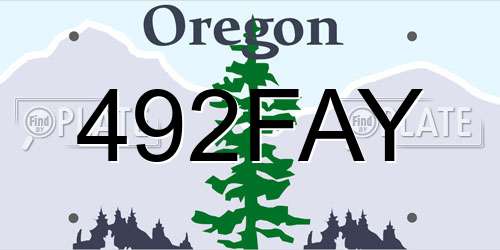 492FAY Oregon License Plate