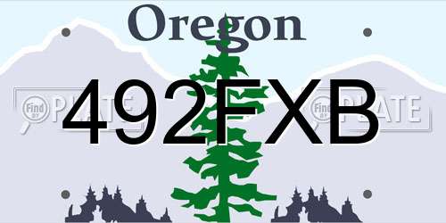 492FXB Oregon License Plate