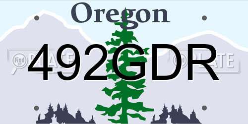492GDR Oregon License Plate