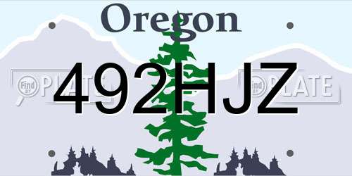 492HJZ Oregon License Plate