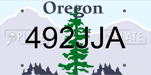 492JJA Oregon License Plate