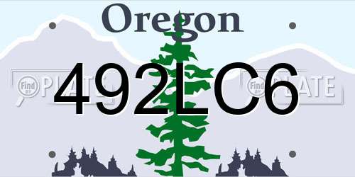 492LC6 Oregon License Plate