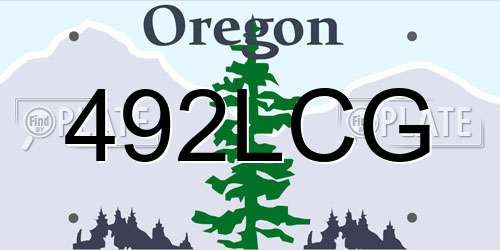 492LCG Oregon License Plate