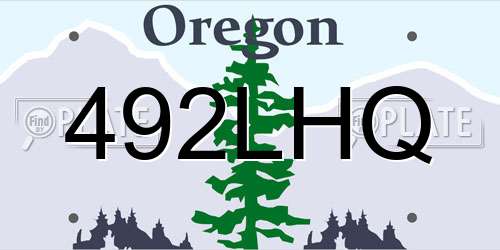 492LHQ Oregon License Plate