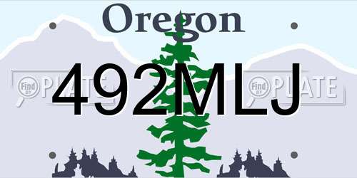 492MLJ Oregon License Plate
