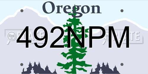 492NPM Oregon License Plate