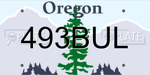 493BUL Oregon License Plate