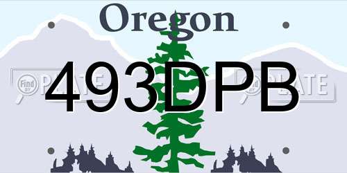 493DPB Oregon License Plate