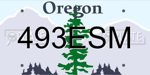493ESM Oregon License Plate