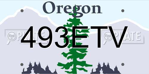 493ETV Oregon License Plate
