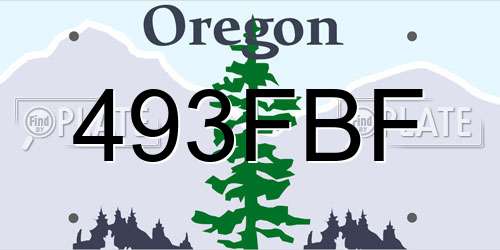 493FBF Oregon License Plate