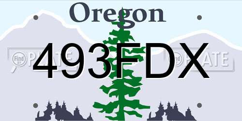 493FDX Oregon License Plate