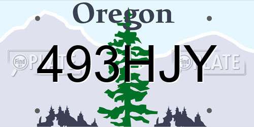 493HJY Oregon License Plate