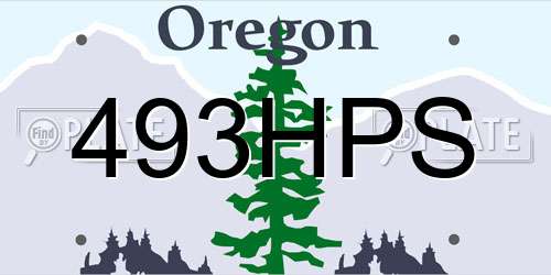 493HPS Oregon License Plate