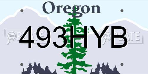 493HYB Oregon License Plate