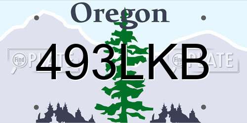 493LKB Oregon License Plate