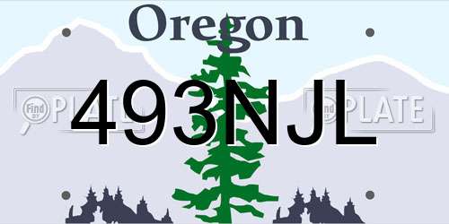 493NJL Oregon License Plate