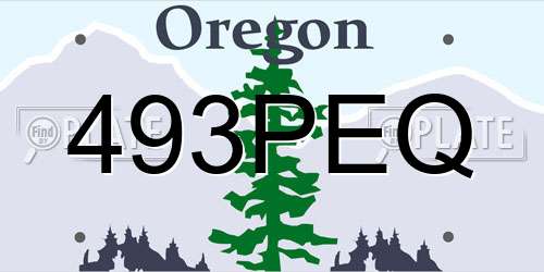493PEQ Oregon License Plate
