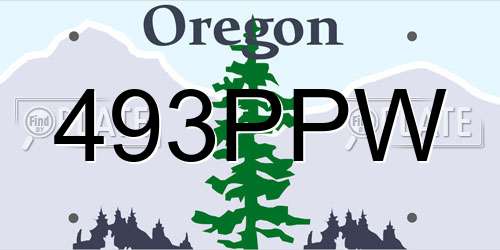 493PPW Oregon License Plate