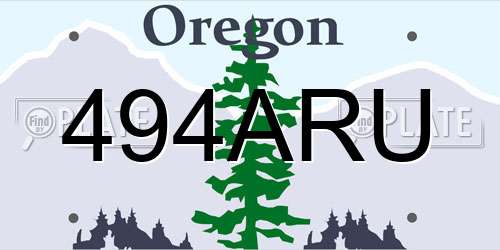 494ARU Oregon License Plate